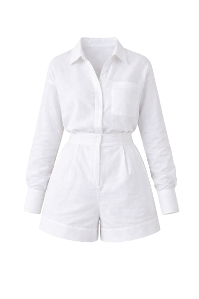 Komplet damski elegancki koszula i szorty